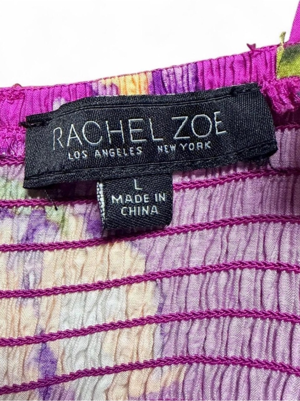 Rachel Zoe Purple Floral Shirred Maxi Dress - Picture 5 of 8